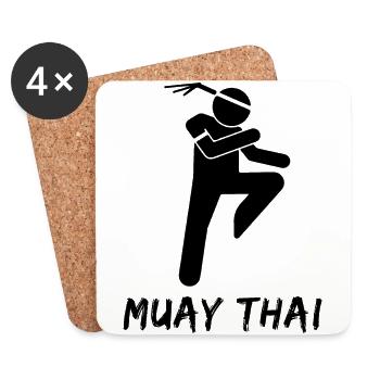 Muay Thaï - Dessous de verre (lot de 4) - blanc - Devant