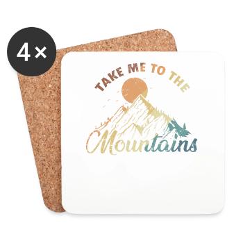 Take me to the Mountains Hiking Hobby - Coasters (set of 4) - white - Front