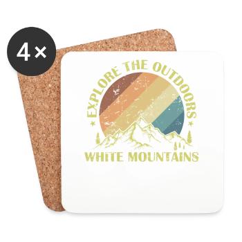 Explore the Outdoors White Mountains California - Coasters (set of 4) - white - Front