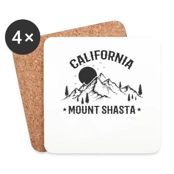 Californie, Mount Shasta, États-Unis, Californie - Dessous de verre (lot de 4) - blanc - Devant