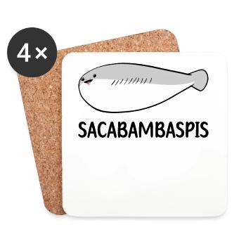 Sacabambaspis Fish Meme - Coasters (set of 4) - white - Front