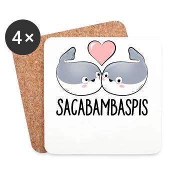 Fish Meme Couple - Coasters (set of 4) - white - Front