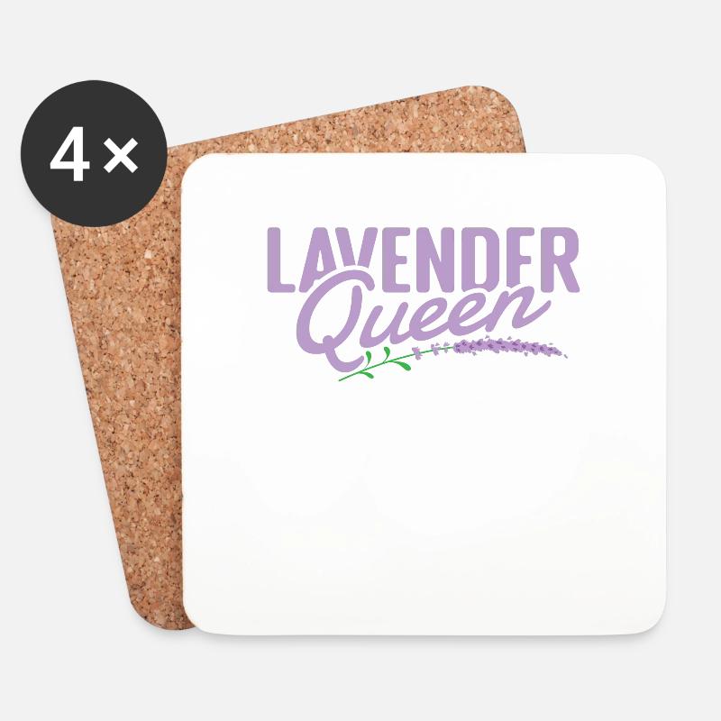 Lavendel Queen Pflanze Garten Duft - Untersetzer (4er-Set) - Weiß