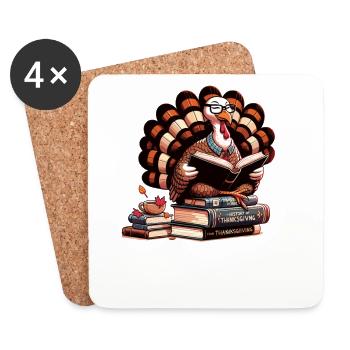 Thanksgiving lecture Turquie Booklover Book - Dessous de verre (lot de 4) - blanc - Devant