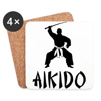 Aikido - Untersetzer (4er-Set) - Weiß - Vorne