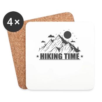 Hiking Time Hobby Mountains Sport Fitness - Coasters (set of 4) - white - Front
