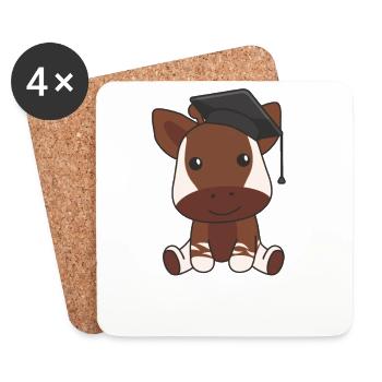 Les enfants de la maternelle l’ont cloué Okapi Graduation - Dessous de verre (lot de 4) - blanc - Devant