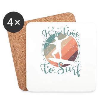 It's Time to Surf Sport Water - Coasters (set of 4) - white - Front