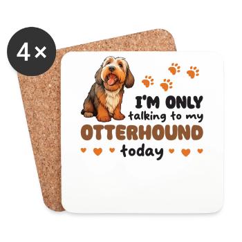Je ne parle qu’à mon Otterhound aujourd’hui - Dessous de verre (lot de 4) - blanc - Devant