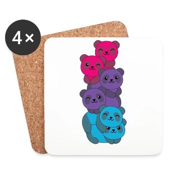 androgyn Flag Pride LGBTQ süße Panda - Untersetzer (4er-Set) - Weiß - Vorne