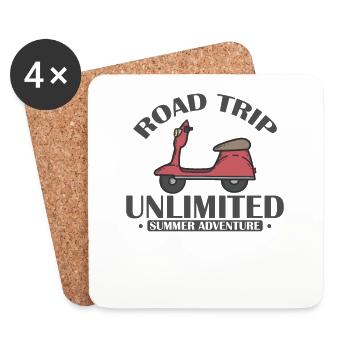 Road Trip unlimited Summer Adventure - Coasters (set of 4) - white - Front