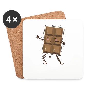 Bar Chocolate Can Karate Candy - Coasters (set of 4) - white - Front
