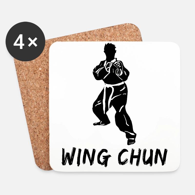 Wing Chun - Untersetzer (4er-Set) - Weiß