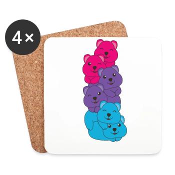 androgyn Flag Pride LGBTQ süße Quokka - Untersetzer (4er-Set) - Weiß - Vorne