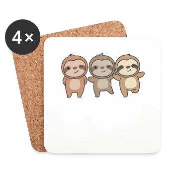 Faultier süße Tiere für Kinder manga faultiere - Untersetzer (4er-Set) - Weiß - Vorne