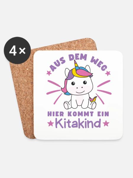 Aus Dem Weg Hier Kommt Ein Kitakind - Untersetzer (4er-Set) - Weiß