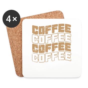 Coffee Caffeine Café Cappuccino - Coasters (set of 4) - white - Front
