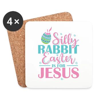 Silly Rabbit Easter is for Jesus Feiertag - Untersetzer (4er-Set) - Weiß - Vorne