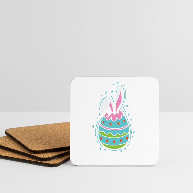 Easter Egg with an Easter Bunny Spring Coasters (set of 4)