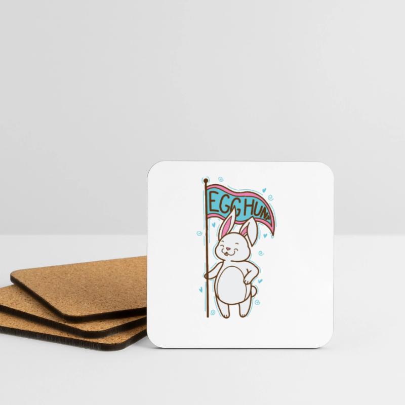 Egg Hunt Easter Easter Eggs Coasters (set of 4)