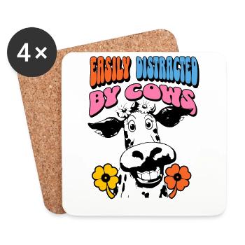 Vache Vaches - Dessous de verre (lot de 4) - blanc - Devant