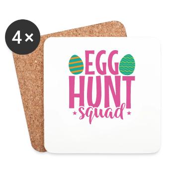 Egg Hunt Squad Ostern bunte Ostereier - Untersetzer (4er-Set) - Weiß - Vorne