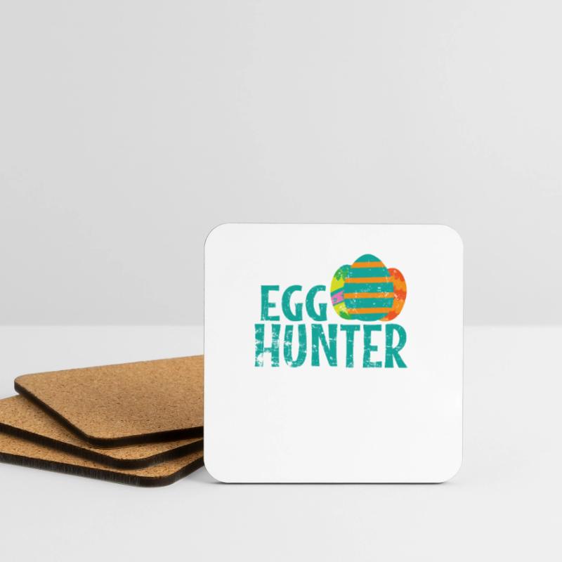 Egg Hunter Easter Colorful Easter Eggs Coasters (set of 4)