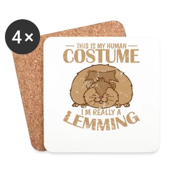 C’est mon costume humain, je suis vraiment un lemming - Dessous de verre (lot de 4) - blanc - Devant