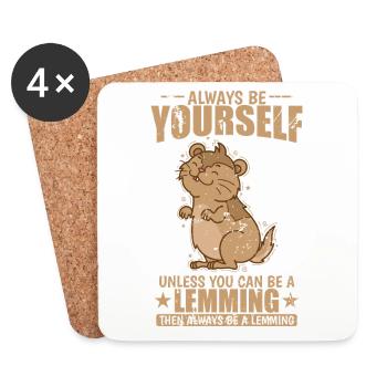 Be a Lemming if you can Nagetier - Untersetzer (4er-Set) - Weiß - Vorne