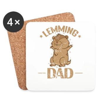 Lemming Papa Rongeur Excès de confiance - Dessous de verre (lot de 4) - blanc - Devant
