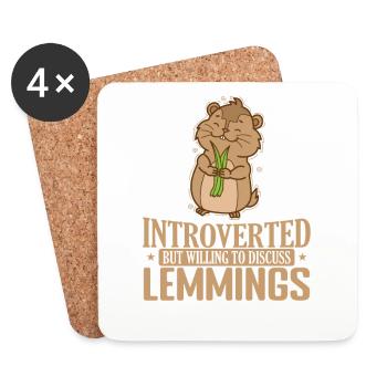 Introverti mais prêt à discuter des lemmings - Dessous de verre (lot de 4) - blanc - Devant