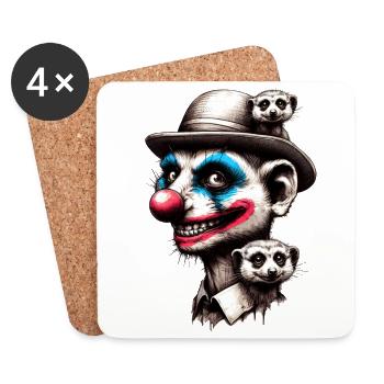 Erdmännchens Clown - Untersetzer (4er-Set) - Weiß - Vorne