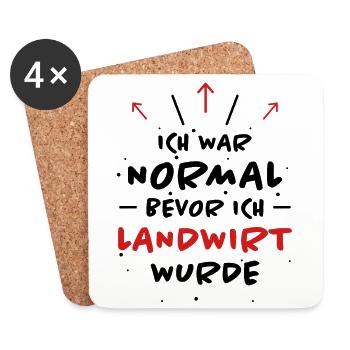 Landwirt Spruch Traktor Lustiges Landwirt Geschenk - Untersetzer (4er-Set) - Weiß - Vorne