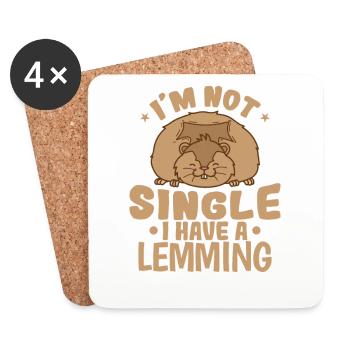 I'm not Single I have a Lemming Nagetier - Untersetzer (4er-Set) - Weiß - Vorne