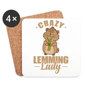 Folle Lemming Lady Rongeur - Dessous de verre (lot de 4) - blanc - Devant