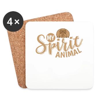 Mon Rongeur Lemming Animal Spirituel - Dessous de verre (lot de 4) - blanc - Devant
