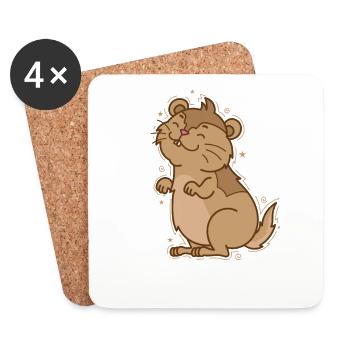 L’excès de confiance de Lemming - Dessous de verre (lot de 4) - blanc - Devant