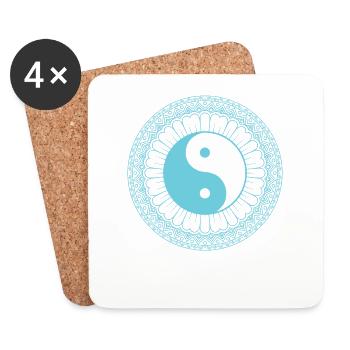 Yin and Yang Symbol Zeichen Balance - Untersetzer (4er-Set) - Weiß - Vorne