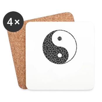 Signe Yin et Yang Symbole Équilibre - Dessous de verre (lot de 4) - blanc - Devant