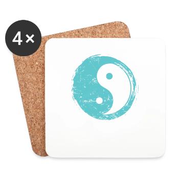 Yin Yang Symbol Zeichen Harmonie - Untersetzer (4er-Set) - Weiß - Vorne