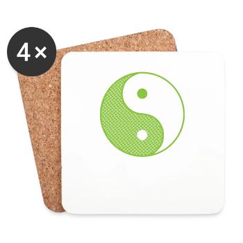 Yin and Yang Contrast - Coasters (set of 4) - white - Front