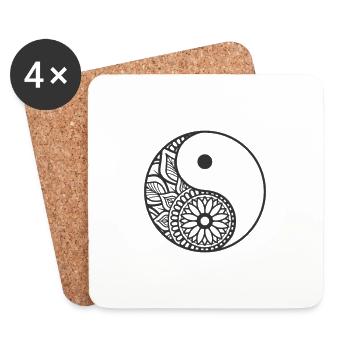 Yin and Yang Balance Symbol - Coasters (set of 4) - white - Front