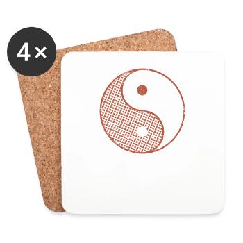 Yin and Yang Harmony Energy - Coasters (set of 4) - white - Front