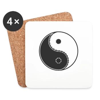 Yin and Yang Concept - Coasters (set of 4) - white - Front