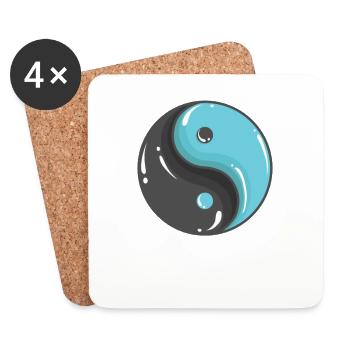 Yin and Yang Balance for Yoga - Coasters (set of 4) - white - Front
