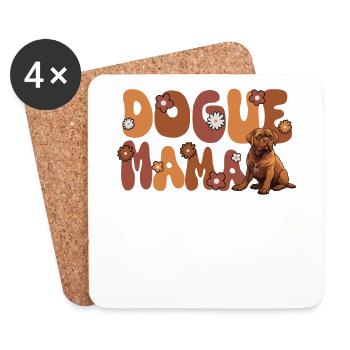 Dogue de Bordeaux Groovy Dogue Mom - Coasters (set of 4) - white - Front