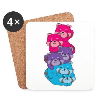 androgyn Flag Pride LGBTQ süße Roter Panda - Untersetzer (4er-Set) - Weiß - Vorne