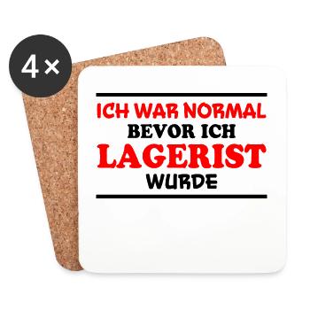 Lagerist Spruch Logistik Lustige Lagerist Geschenk - Untersetzer (4er-Set) - Weiß - Vorne