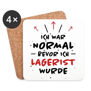 Lagerist Spruch Logistik Lustige Lagerist Geschenk - Untersetzer (4er-Set) - Weiß - Vorne