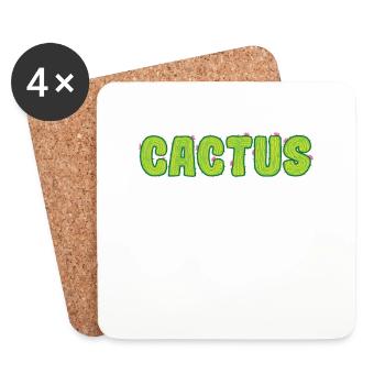 Cactus Plant Flower - Coasters (set of 4) - white - Front
